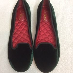 Cole Haan Emerald Green Velvet Flats with Nike Air